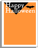 Happy Halloween background with black bat border. Download stationery and letterhead.